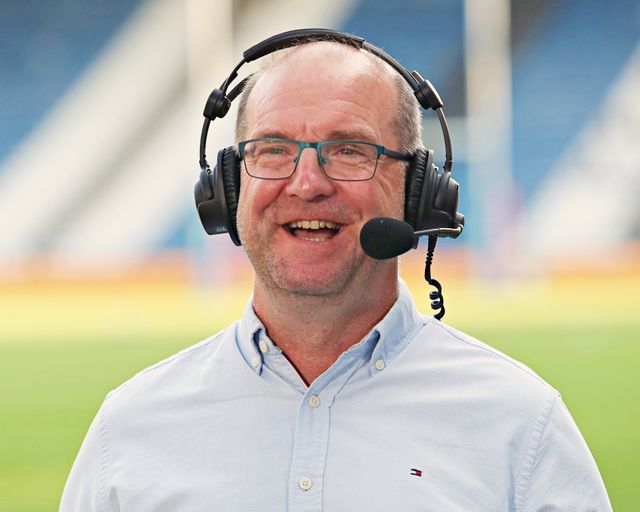 Dave Woods of Sky Sports before the Betfred Super League round 19 match Huddersfield Giants vs Wakefield Trinity at the Accu Stadium, Huddersfield, United Kingdom, 18th July 2025

(Photo by Sam Eaden/News Images)