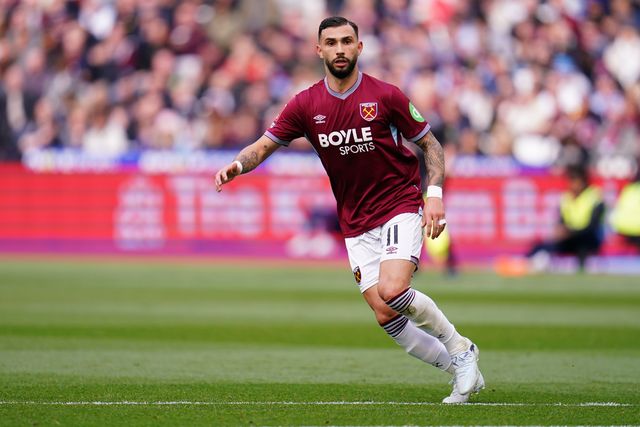 Valentin Castellanos of West Ham United during the Emirates FA Cup Quarter-Final match West Ham United vs Leeds United at London Stadium, London, United Kingdom on 04 April 2026

(Photo by Harvey Murphy/News Images)