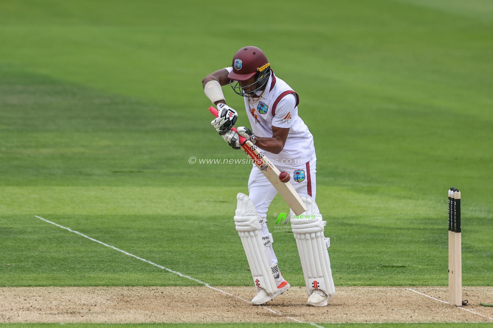 Alick Athanaze of West Indies clips the ball and caught out by Gus Atkinson of England during the 1st Rothesay Test Match day 1 England v West Indies at Lords, London, United Kingdom, 10th July 2024

(Photo by Mark Cosgrove/News Images)