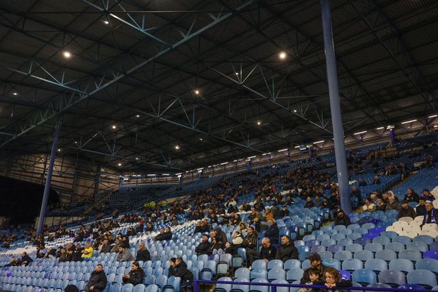 The home stands are empty as fans protest against Sheffield Wednesday owner Dejphon Chansiri during the Sky Bet Championship match Sheffield Wednesday vs Middlesbrough at Hillsborough, Sheffield, United Kingdom, 22nd October 2025

(Photo by Mark Cosgrove/News Images)