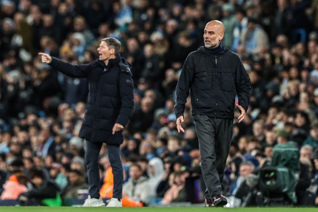 Josep Guardiola manager of Manchester City reacts during the Premier League match Manchester City vs Crystal Palace at Etihad Stadium, Manchester, United Kingdom on 13 May 2026

(Photo by Mark Cosgrove/News Images)