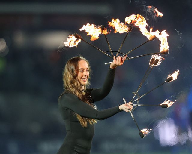 Entertainers during the Betfred Super League Round 1 match Wakefield Trinity vs Toulouse Olympique at DIY Kitchens Stadium, Wakefield, United Kingdom on 14 February 2026

(Photo by Richard Bierton/News Images)