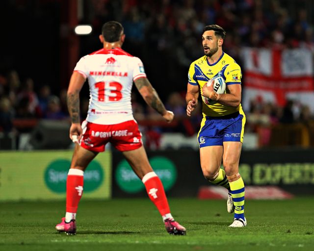 Ryan Matterson of Warrington Wolves during the Betfred Super League round 27 match Hull KR vs Warrington Wolves at Sewell Group Craven Park, Kingston upon Hull, United Kingdom, 18th September 2025(Photo by Sam Eaden/News Images)