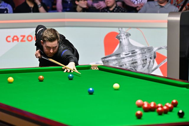 Jak Jones takes a shot, during the Cazoo World Championships 2024 Final at Crucible Theatre, Sheffield, United Kingdom, 5th May 2024

(Photo by Cody Froggatt/News Images)