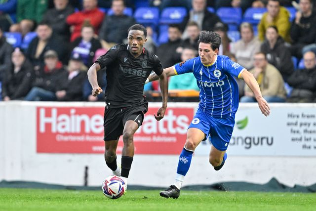 Eric Bocat of Stoke City breaks forwards during the Pre-season friendly match Chester vs Stoke City at Deva Stadium, Chester, United Kingdom, 11th July 2024

(Photo by Cody Froggatt/News Images)