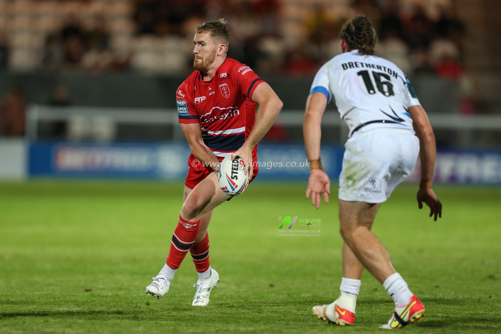 Rowan Milnes #21 of Hull KR in action during the game