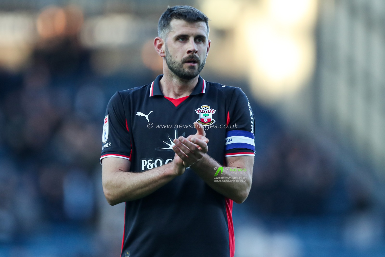 Jack Stephens of Southampton claps fans after 2-1 loss after the Sky Bet Championship match Blackburn Rovers vs Southampton at Ewood Park, Blackburn, United Kingdom, 25th October 2025

(Photo by Jorge Horsted/News Images)