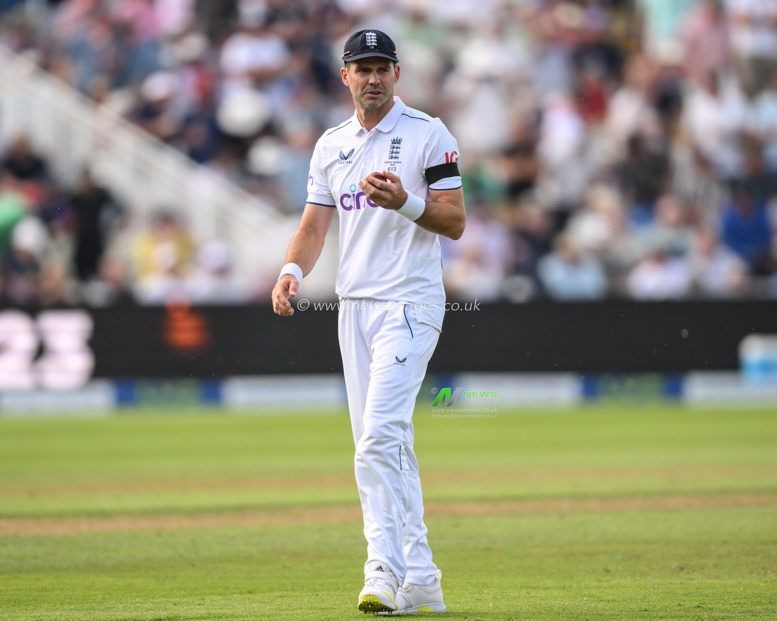 James Anderson of England during the LV= Insurance Ashes First Test Series Day 1 England vs Australia at Edgbaston, Birmingham, United Kingdom, 16th June 2023

(Photo by Craig Thomas/News Images)