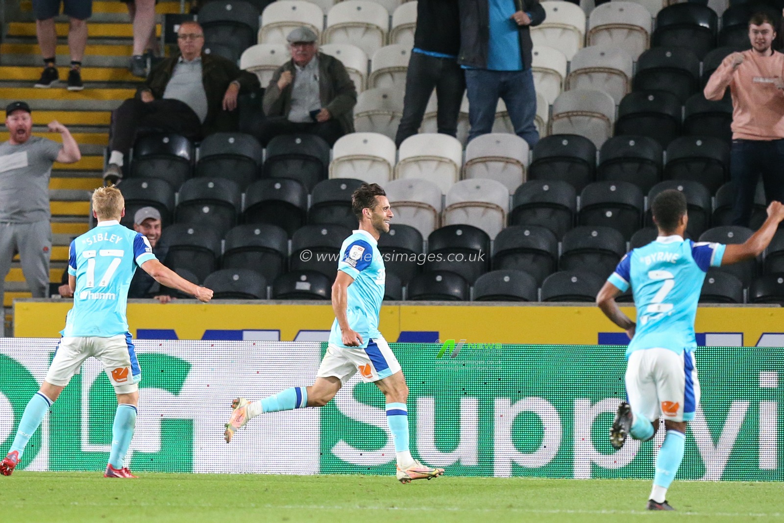 Sam Baldock #9 of Derby County celebrates his goal to make it 0-1