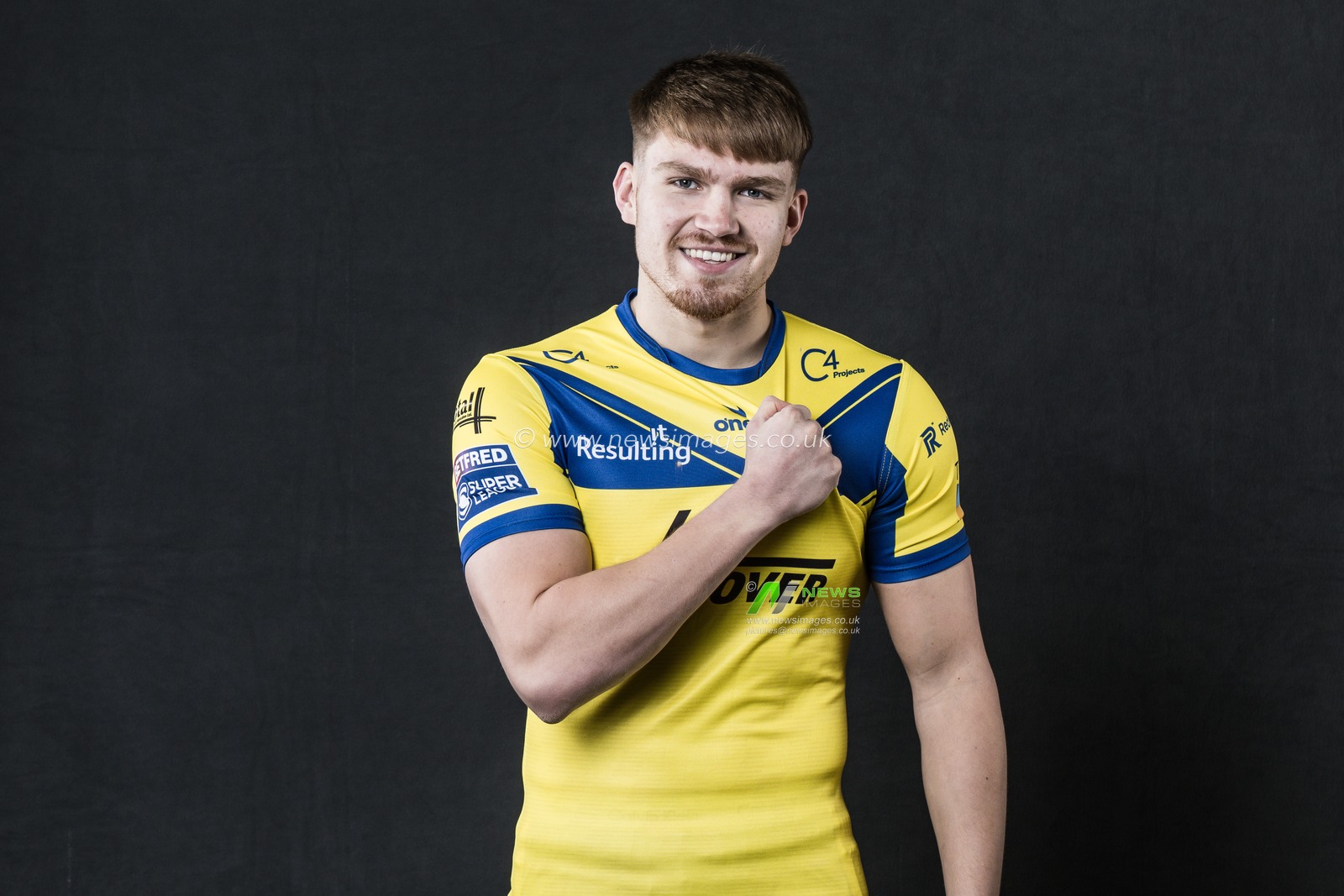 Nolan tupaea in the Home Kit during the Warrington Wolves Team Media day at Warrington wolves training centre, Warrington, United Kingdom, 16th January 2025

(Photo by Craig Thomas/News Images)