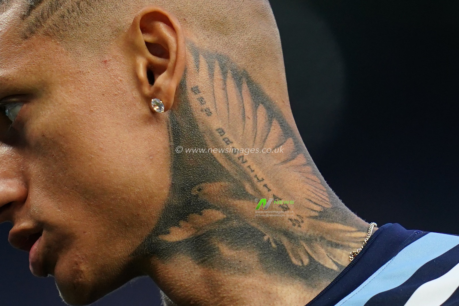 View of Richarlison of Tottenham Hotspur neck tattoo during the Carabao Cup round 2 match Tottenham Hotspur vs Charlton Athletic at Tottenham Hotspur Stadium, London, United Kingdom on 26 August 2026

(Photo by Harvey Murphy/News Images)