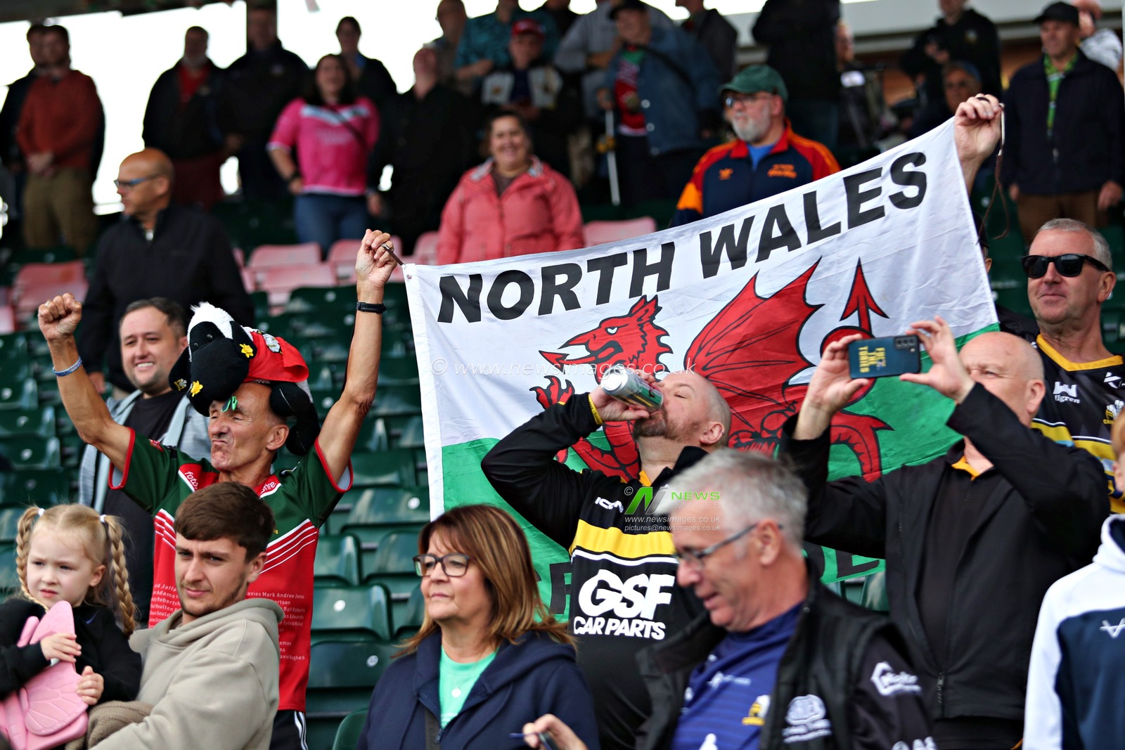North Wales Crusaders fans after the Betfred League 1 match North Wales Crusaders vs Keighley Cougars at Stadiwm CSM, Colwyn Bay, United Kingdom, 31st August 2025(Photo by Sam Eaden/News Images)