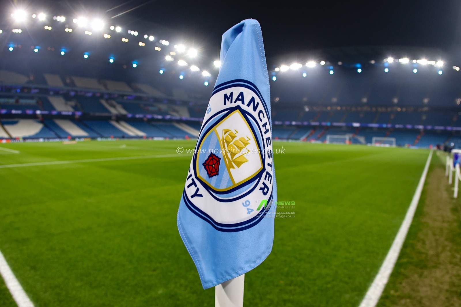 The Manchester City corner flag during the UEFA Champions League Matchday 8 of 8 Manchester City vs Club Brugge at Etihad Stadium, Manchester, United Kingdom, 29th January 2025

(Photo by Mark Cosgrove/News Images)
