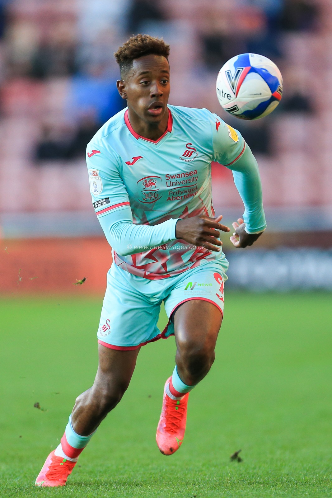Jamal Lowe #9 of Swansea City during the game