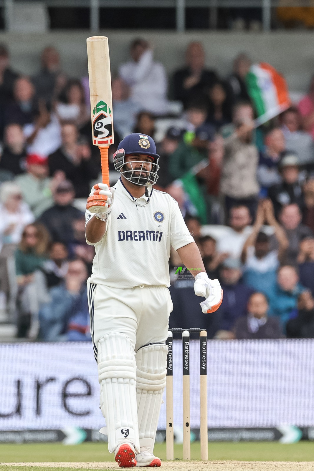 Rishabh Pant of India celebrates a half century (50 runs) during the 1st Rothesay Test Day 4 Match England v India at Headingley Cricket Ground, Leeds, United Kingdom, 23rd June 2025

(Photo by Mark Cosgrove/News Images)