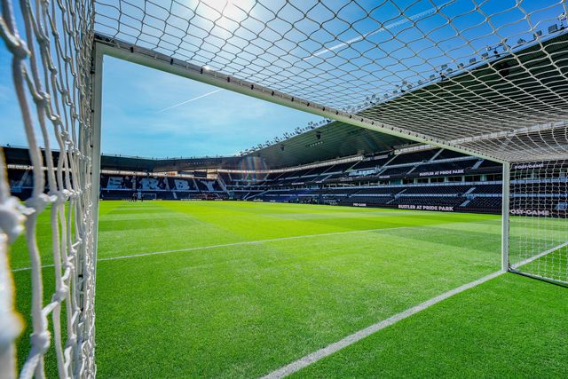 A general view of the pitch and stands during the Sky Bet Championship match Derby County vs Stoke City at Pride Park Stadium, Derby, United Kingdom on 06 April 2026

(Photo by Maynard Manyowa/News Images)
