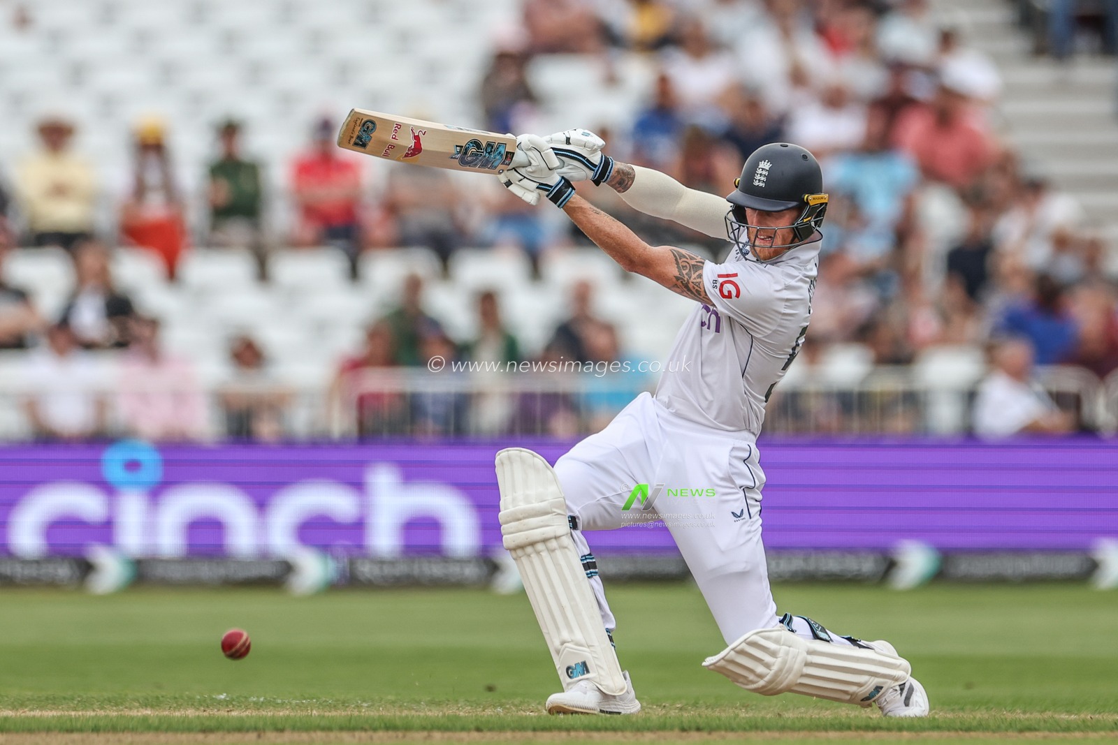Ben Stokes of England hits the ball for four runs during the Rothesay Test Match day four match England vs West Indies at Trent Bridge, Nottingham, United Kingdom, 21st July 2024

(Photo by Mark Cosgrove/News Images)