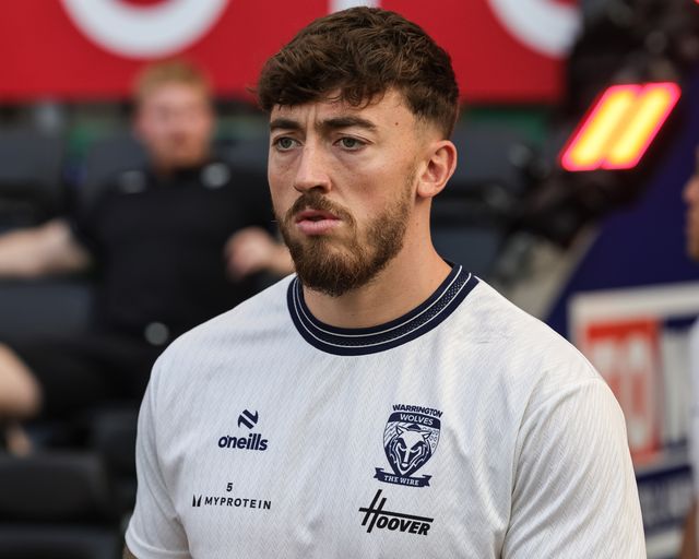 Matty Ashton of Warrington Wolves arrives during the Betfred Super League round 18 match Wigan Warriors vs Warrington Wolves at The Brick Community Stadium, Wigan, United Kingdom on 10 July 2026

(Photo by Mark Cosgrove/News Images)