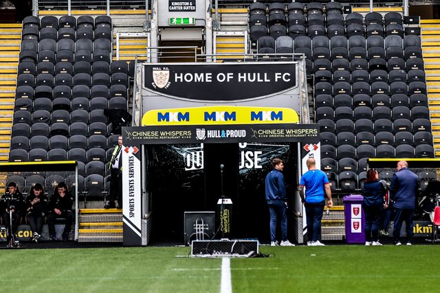 A general view of MKM Stadium during the Betfred Super League Round 8 match Hull FC vs Hull KR at MKM Stadium, Hull, United Kingdom, 18th April 2025

(Photo by Alfie Cosgrove/News Images)