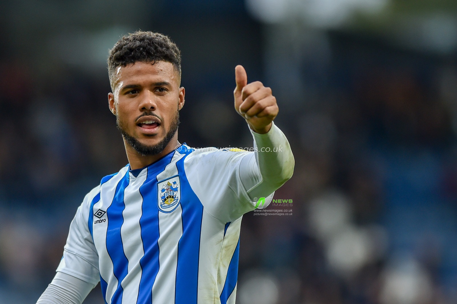 5th October 2019, John Smith's Stadium, Huddersfield, England; Sky Bet Championship, Huddersfield Town v Hull City : Elias Kachunga (9) of Huddersfield Town 
Credit: Dean Williams/News Images