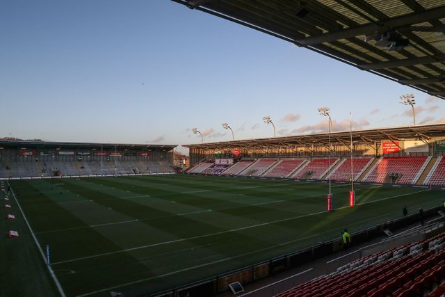 A general view inside of Leigh Sports Village, home of Leigh Leopards ahead of the Betfred Super League Round 6 match Leigh Leopards vs Wakefield Trinity at Leigh Sports Village, Leigh, United Kingdom, 28th March 2025

(Photo by Gareth Evans/News Images)