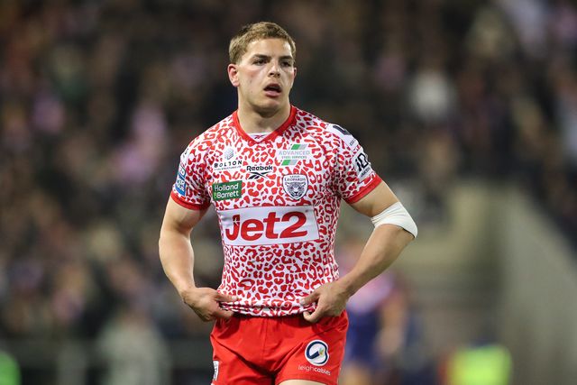 Bailey Hodgson of Leigh Leopards during the Betfred Super League Round 6 match Leigh Leopards vs Wakefield Trinity at Leigh Sports Village, Leigh, United Kingdom, 28th March 2025

(Photo by Gareth Evans/News Images)