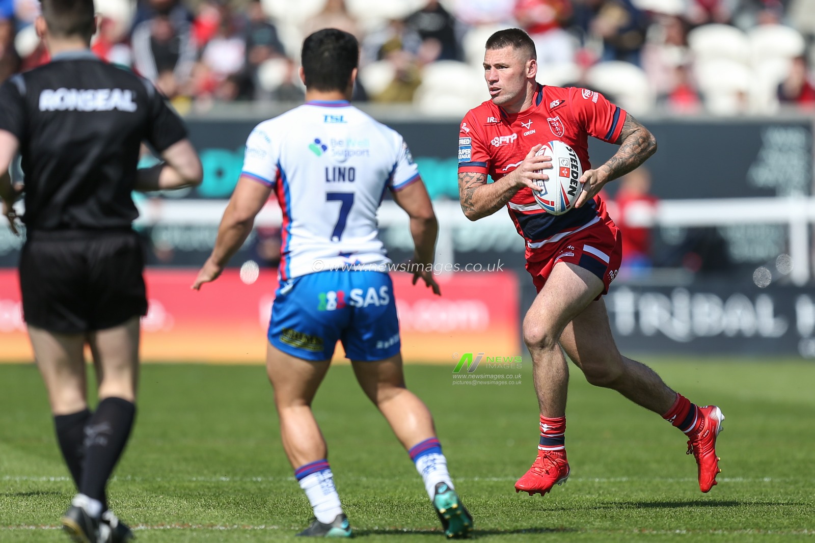 Shaun Kenny-Dowall #4 of Hull KR in action during the game