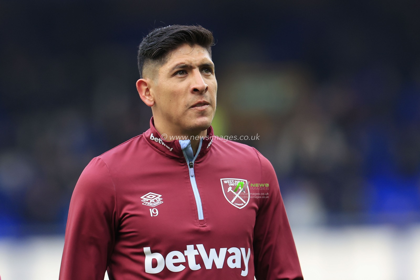 Edson Alvarez of West Ham United during the warm-up ahead of the Premier League match Everton vs West Ham United at Goodison Park, Liverpool, United Kingdom, 2nd March 2024

(Photo by Conor Molloy/News Images)