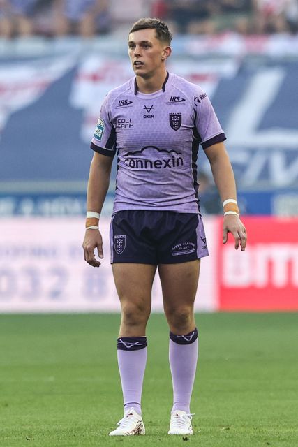 Jack Broadbent of Hull KR during the Betfred Super League round 22 match Wigan Warriors vs Hull KR at The Brick Community Stadium, Wigan, United Kingdom, 15th August 2025

(Photo by Alfie Cosgrove/News Images)