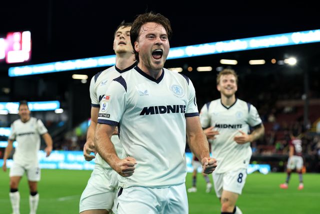 Aidan Morris of Middlesbrough celebrates after scoring to make it 0-1 during the Sky Bet Championship match Burnley vs Middlesbrough at Turf Moor, Burnley, United Kingdom on 02 September 2026

(Photo by Jorge Horsted/News Images)