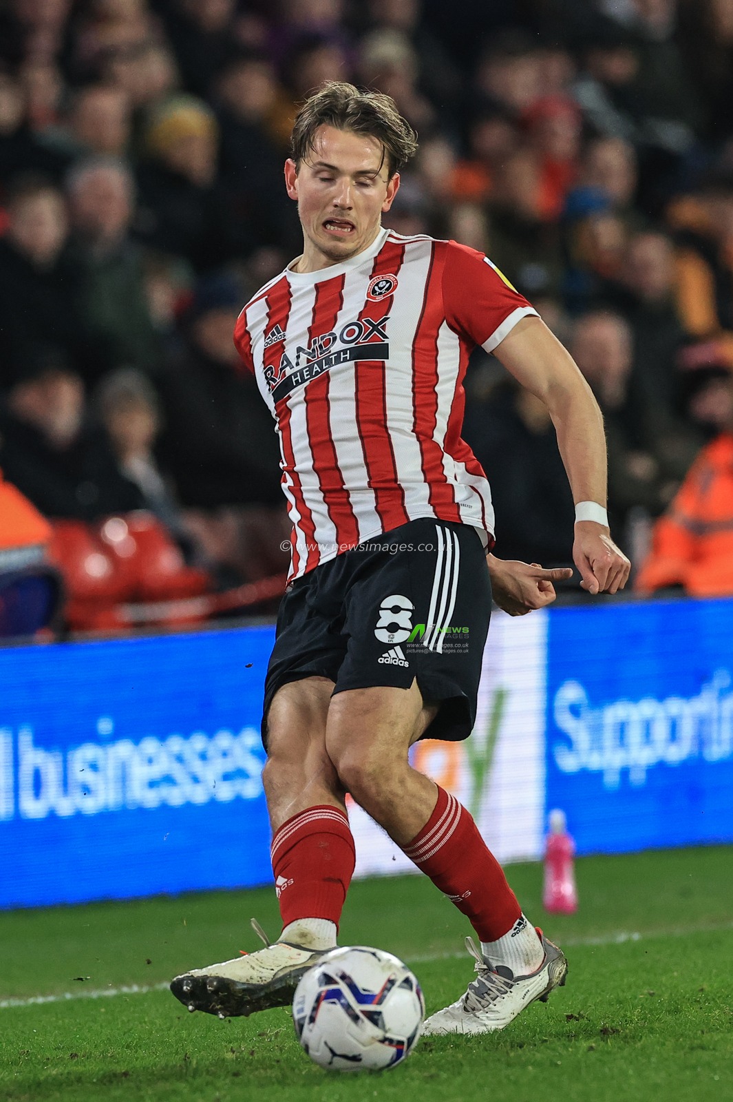 Sander Berge #8 of Sheffield United in action during the game