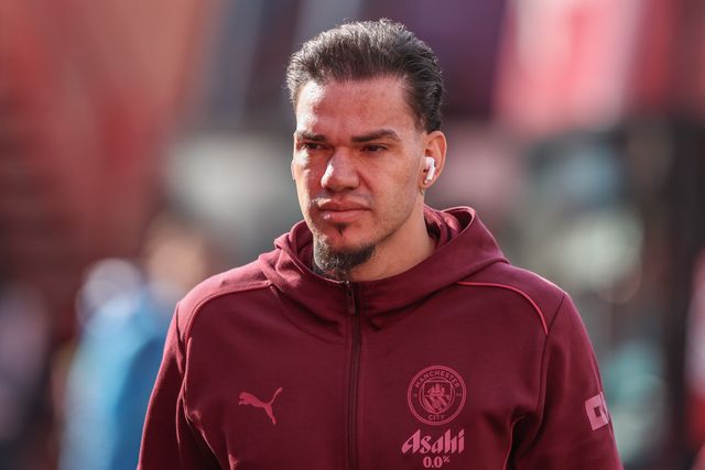 Ederson of Manchester City arrives during the Premier League match Nottingham Forest vs Manchester City at City Ground, Nottingham, United Kingdom, 8th March 2025

(Photo by Alfie Cosgrove/News Images)