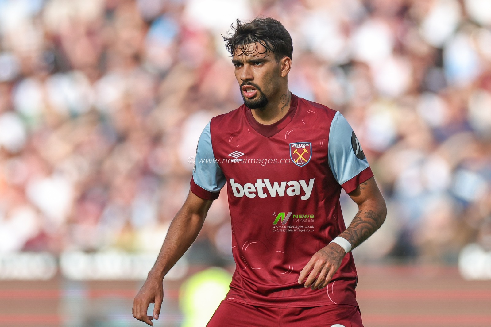 Lucas PaquetÃ¡ #10 of West Ham United during the Premier League match West Ham United vs Chelsea at London Stadium, London, United Kingdom, 20th August 2023

(Photo by Mark Cosgrove/News Images)