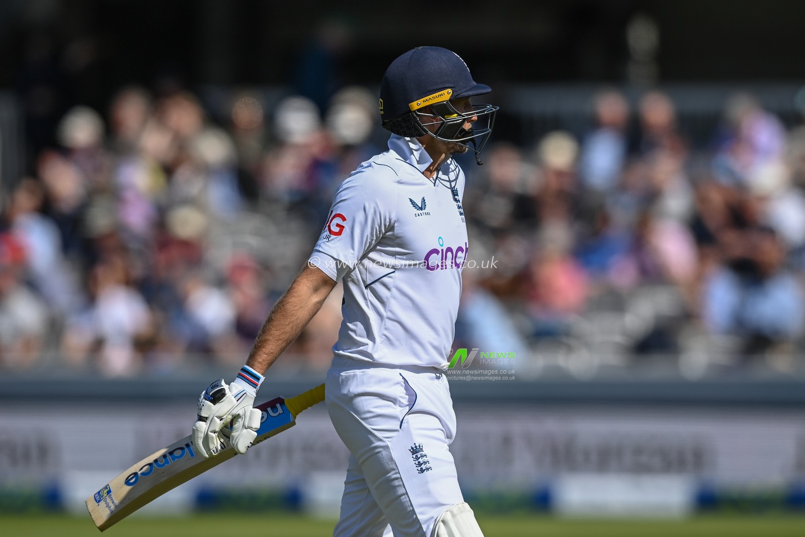 Joe Root of England leaves the field after being bowled by Andy McBrine of Ireland during the LV= Insurance Test match Day 2 England vs Ireland at Lords, London, United Kingdom, 2nd June 2023

(Photo by Craig Thomas/News Images)