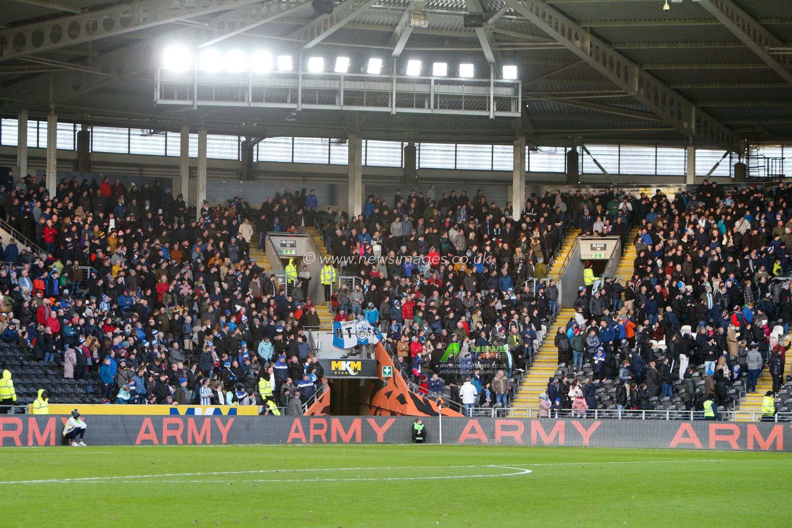 Fans of Huddersfield Town during the Sky Bet Championship match Hull City vs Huddersfield Town at MKM Stadium, Hull, United Kingdom, 14th January 2023

(Photo by Ben Early/News Images)