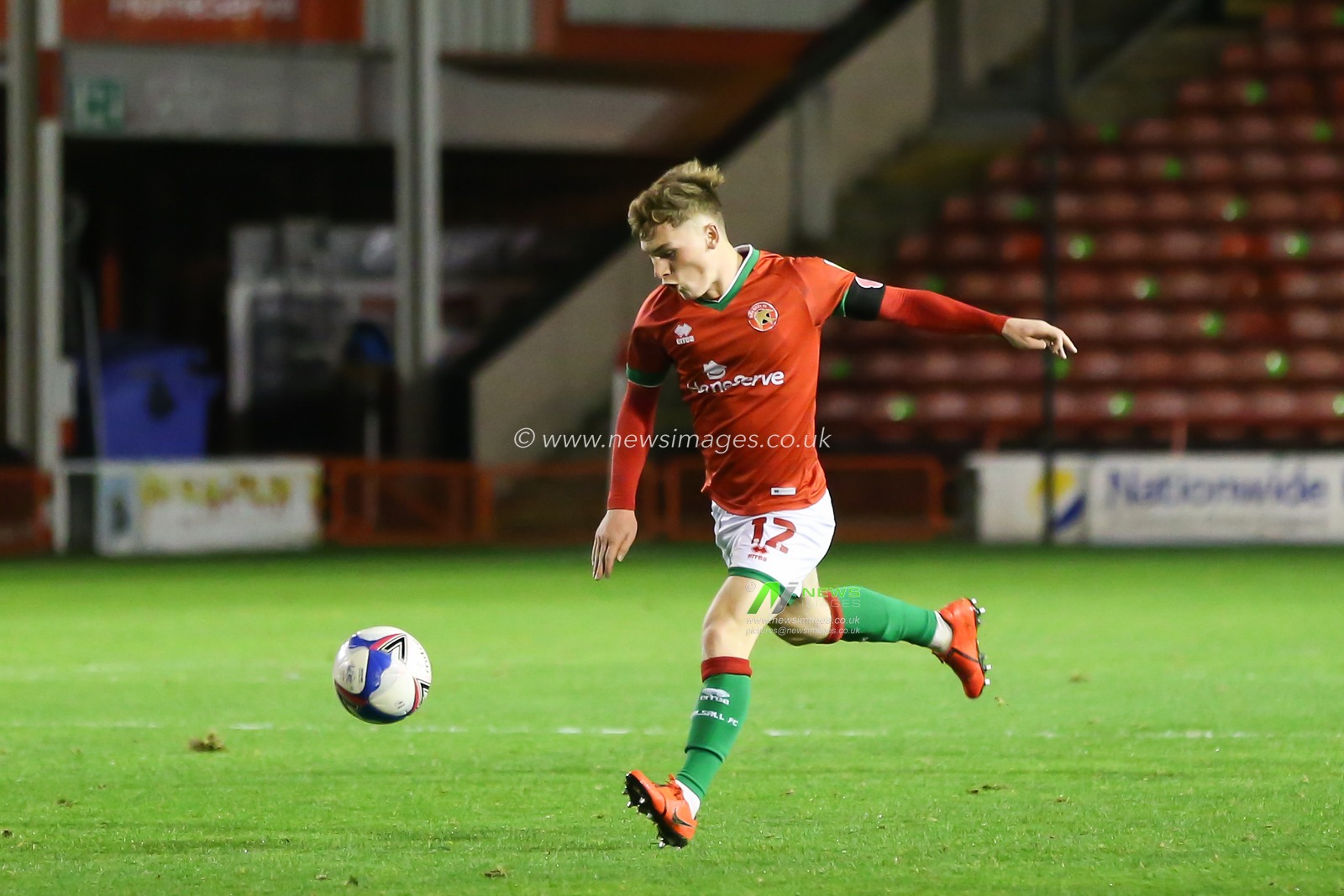 Alfie Bates (12) of Walsall takes a shot