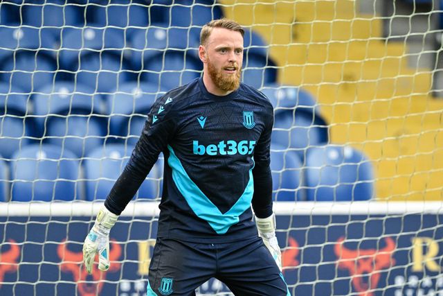 Viktor Johansson of Stoke City warms up ahead of the Pre-season friendly match Chester vs Stoke City at Deva Stadium, Chester, United Kingdom, 11th July 2024

(Photo by Cody Froggatt/News Images)