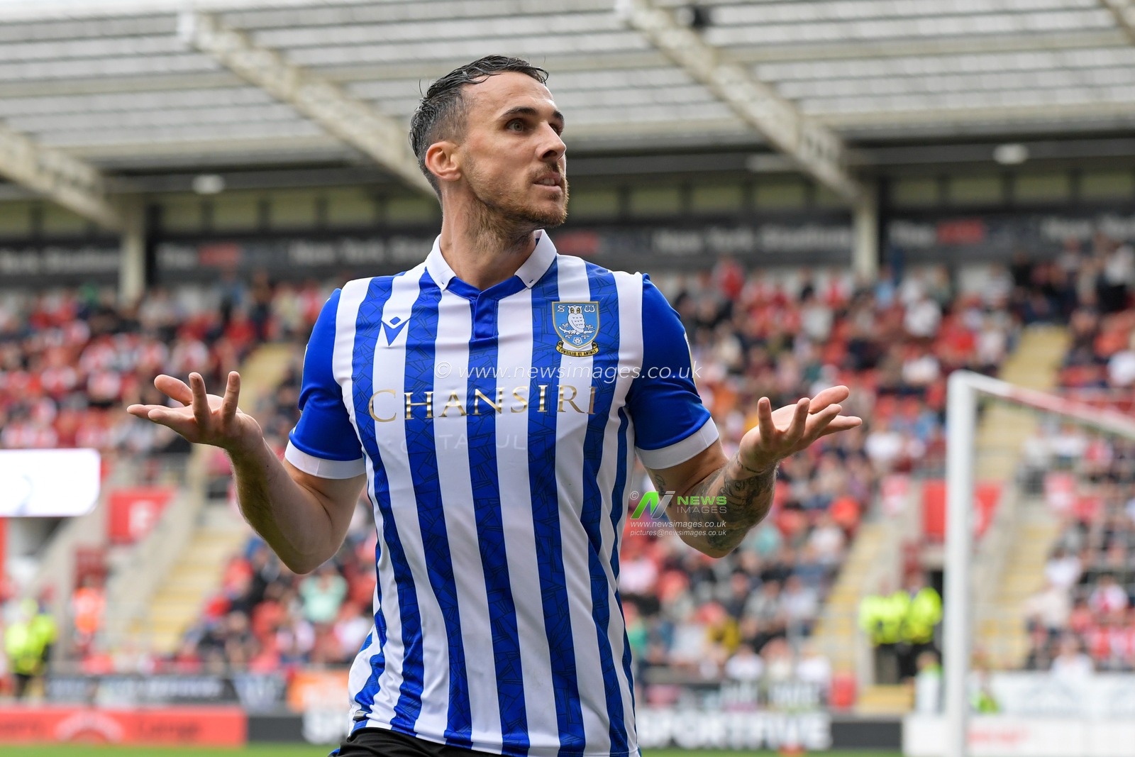 Lee Gregory #9 of Sheffield Wednesday celebrates scoring a goal to make it 0-2