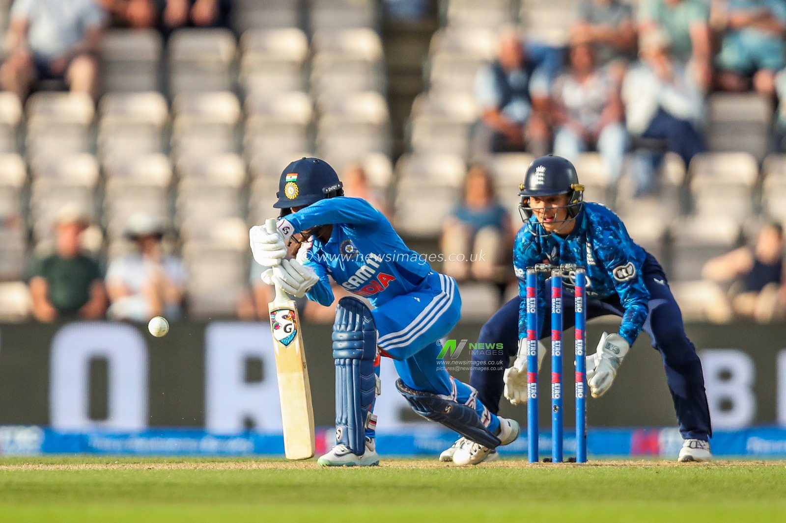 Jemimah of India bats during the 1st Metro Bank One Day International match England Women vs India Women at The Utilita Bowl, Southampton, United Kingdom, 16th July 2025

(Photo by Izzy Poles/News Images)