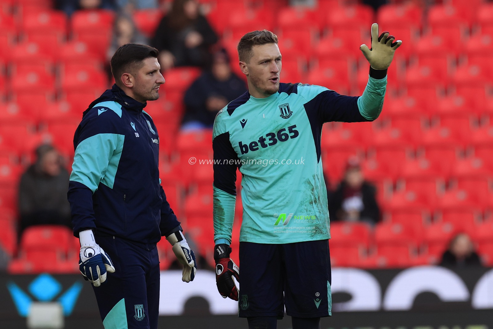 Daniel Iverson of Stoke City during the warm up ahead of the Emirates FA Cup Third Round match Stoke City vs Brighton and Hove Albion at Bet365 Stadium, Stoke-on-Trent, United Kingdom, 6th January 2024

(Photo by Conor Molloy/News Images)