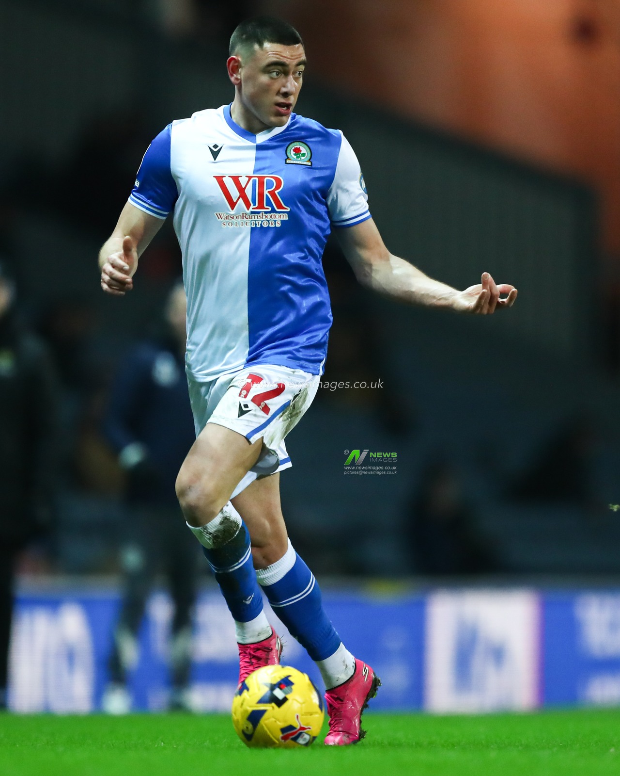 Lewis Miller of Blackburn Rovers with ball at his feet during the Sky Bet Championship match Blackburn Rovers vs Sheffield Wednesday at Ewood Park, Blackburn, United Kingdom, 3rd February 2026

(Photo by Jorge Horsted/News Images)