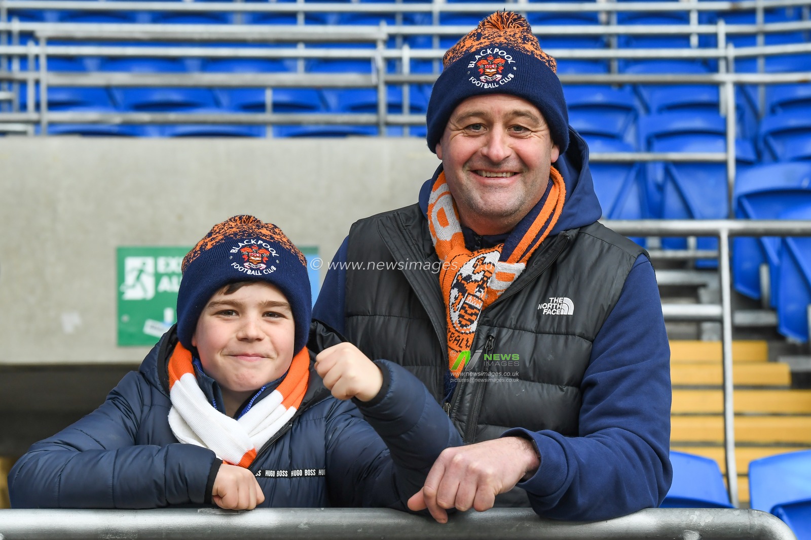 Travelling Blackpool supporters before the Sky Bet Championship match Cardiff City vs Blackpool at Cardiff City Stadium, Cardiff, United Kingdom, 17th December 2022

(Photo by Mike Jones/News Images)
