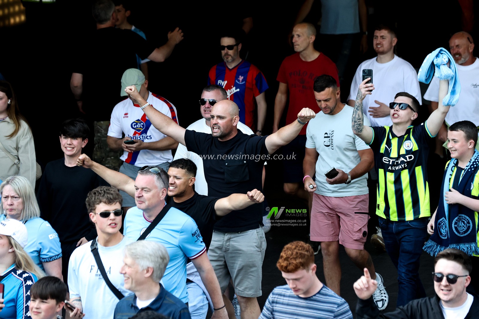 Fans arrive at Wembley Stadium prior to the Emirates FA Cup Final match Crystal Palace vs Manchester City at Wembley Stadium, London, United Kingdom, 17th May 2025

(Photo by Alfie Cosgrove/News Images)