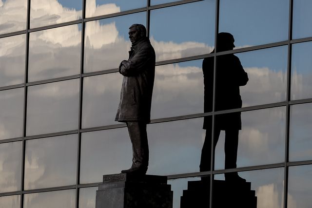 Sir Alex Ferguson Statue during the Premier League match Manchester United vs Leeds United at Old Trafford, Manchester, United Kingdom on 13 April 2026

(Photo by Mark Cosgrove/News Images)