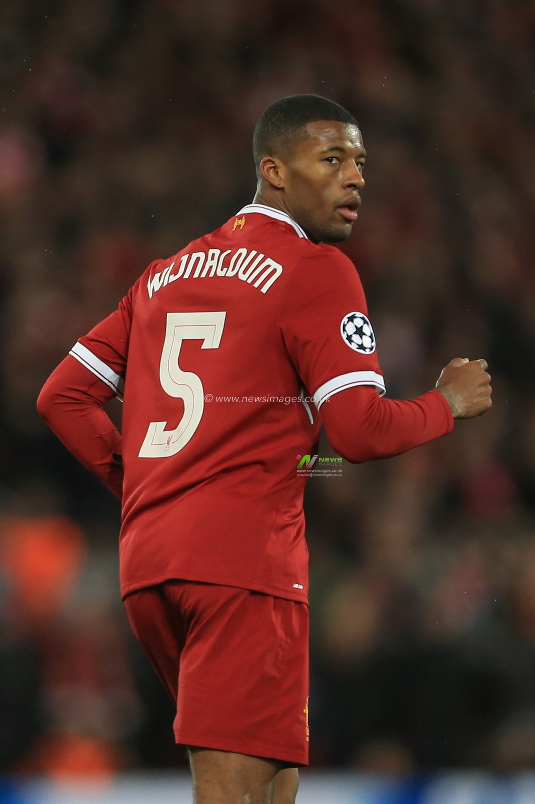 4th April 2018 , Anfield, Liverpool, England; Champions League Quarter Final, first leg, Liverpool v Manchester City; Georginio Wijnaldum of Liverpool