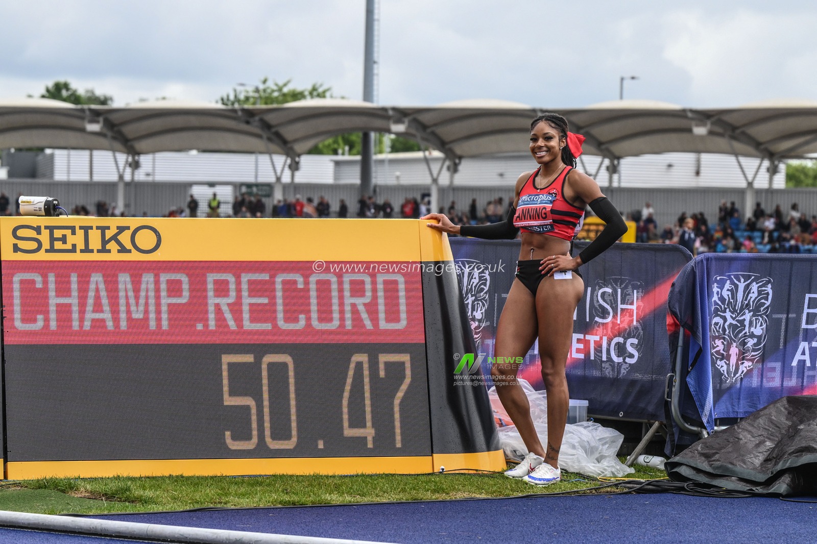 Amber Anning wins the 400m with a Championship record time during the Microplus UK Athletics Championships Day 2 at Manchester Regional Arena, Manchester, United Kingdom, 30th June 2024

(Photo by Craig Thomas/News Images)