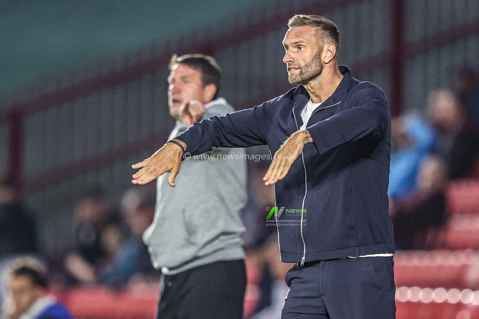Ian Evatt manager of Blackpool gives his team instructions during the Sky Bet League One match Barnsley vs Blackpool at Oakwell, Barnsley, United Kingdom on 02 September 2026

(Photo by Alfie Cosgrove/News Images)