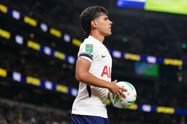 Mateus Fernandes of Tottenham Hotspur during the Carabao Cup round 2 match Tottenham Hotspur vs Charlton Athletic at Tottenham Hotspur Stadium, London, United Kingdom on 26 August 2026

(Photo by Harvey Murphy/News Images)