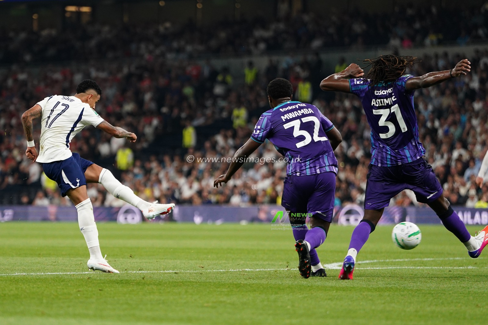 Savio of Tottenham Hotspur scores to make it 4-0 during the Carabao Cup round 2 match Tottenham Hotspur vs Charlton Athletic at Tottenham Hotspur Stadium, London, United Kingdom on 26 August 2026

(Photo by Harvey Murphy/News Images)