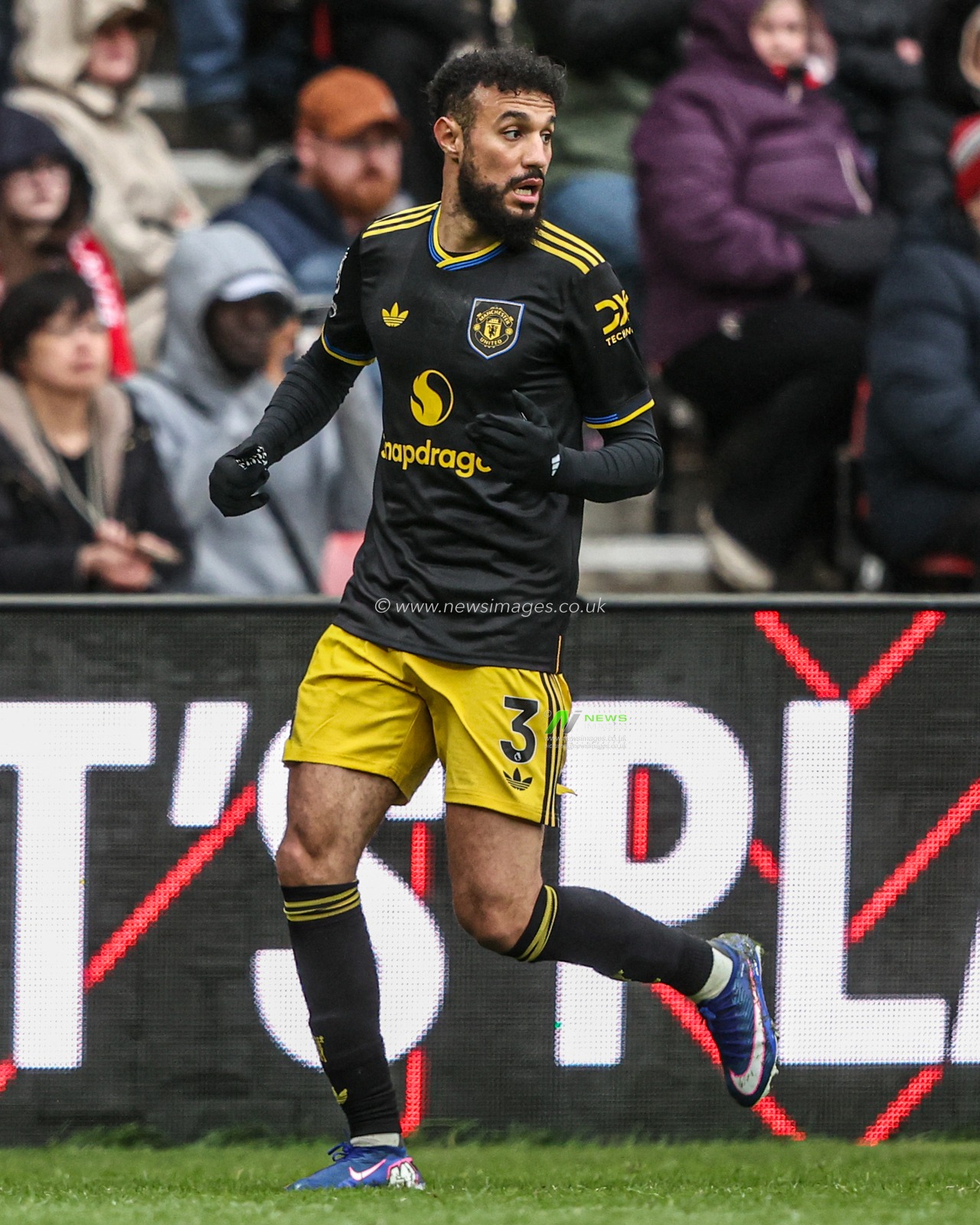 Noussair Mazraoui of Manchester United during the Premier League match Sunderland vs Manchester United at Stadium Of Light, Sunderland, United Kingdom on 09 May 2026

(Photo by Alfie Cosgrove/News Images)